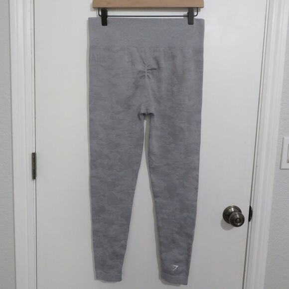 Gymshark Womens Sz XL Light Gray Adapt Camo Seamless Leggings Athletic Wear - Picture 2 of 7